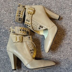 Matiko Studded Gray Ankle Boots